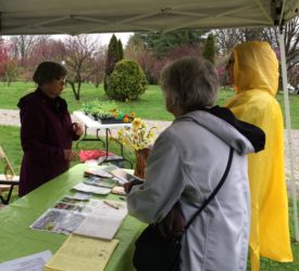 Photo 0774 shows Master Gardeners Marlene Huffaker (on the left) and Karen Assenza (on the right), chatting with one of the visitors.